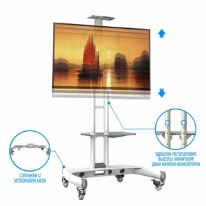 Тумба с ТВ стендом NB AVA1500-60-1P White