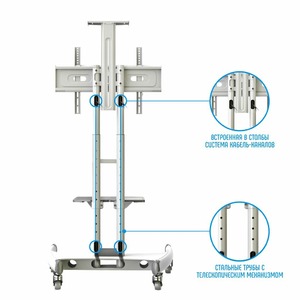 Тумба с ТВ стендом NB AVA1500-60-1P White
