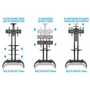 Тумба с ТВ стендом NB AVA1500-60-1P Black