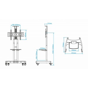 Тумба с ТВ стендом NB AVA1500-60-1P Black