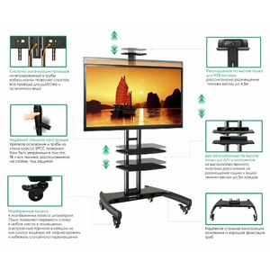 Тумба с ТВ стендом NB AVA1500-60-2P Black