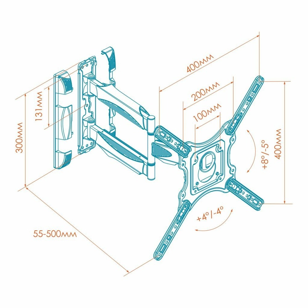 Кронштейн наклонно-поворотный Kron M4 Black