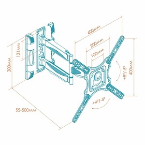 Кронштейн наклонно-поворотный Kron M4 Black
