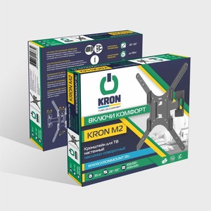 Кронштейн наклонно-поворотный Kron M2 Black