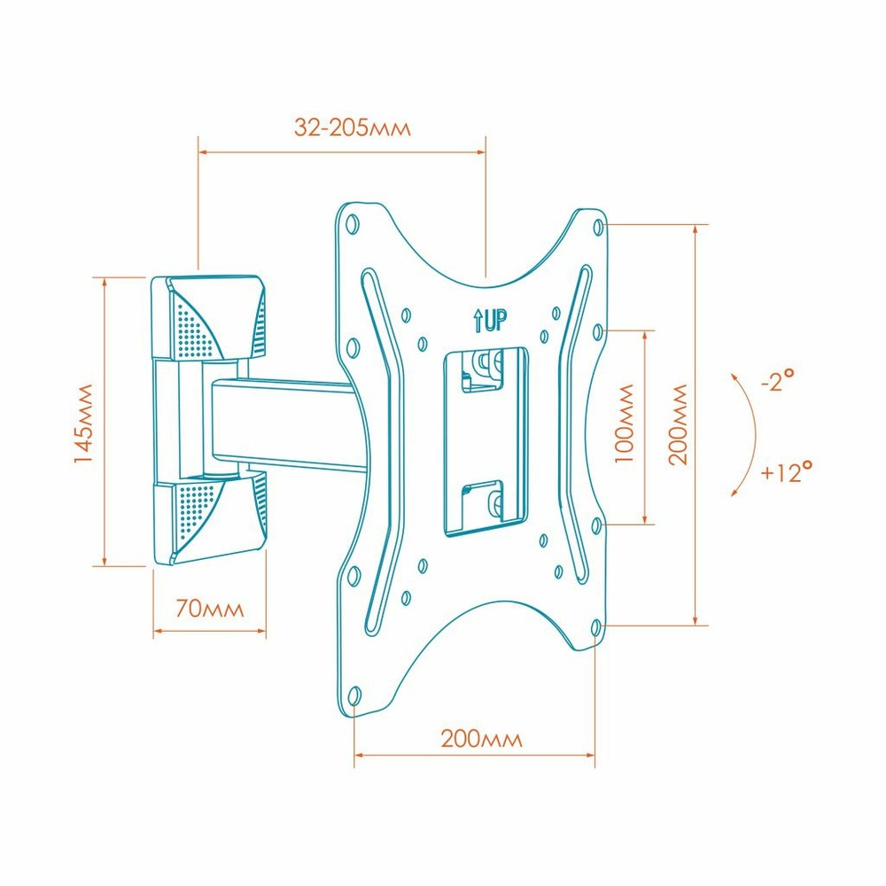 Кронштейн наклонно-поворотный Kron M2S Black