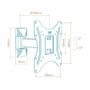 Кронштейн наклонно-поворотный Kron M2S Black
