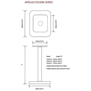 Стойка для акустики Apollo Cyclone 7 Speaker Stands - Silk Black/Oak