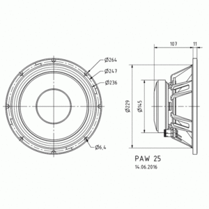 Динамик профессиональный СЧ/НЧ Visaton PAW 25/8