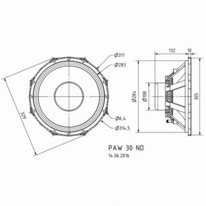 Динамик профессиональный СЧ/НЧ Visaton PAW 30 ND/8