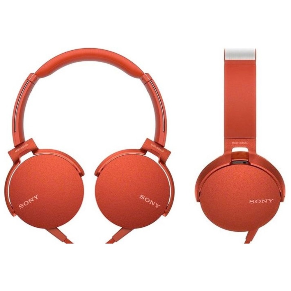 Наушники накладные классические Sony MDR-XB550AP/R red