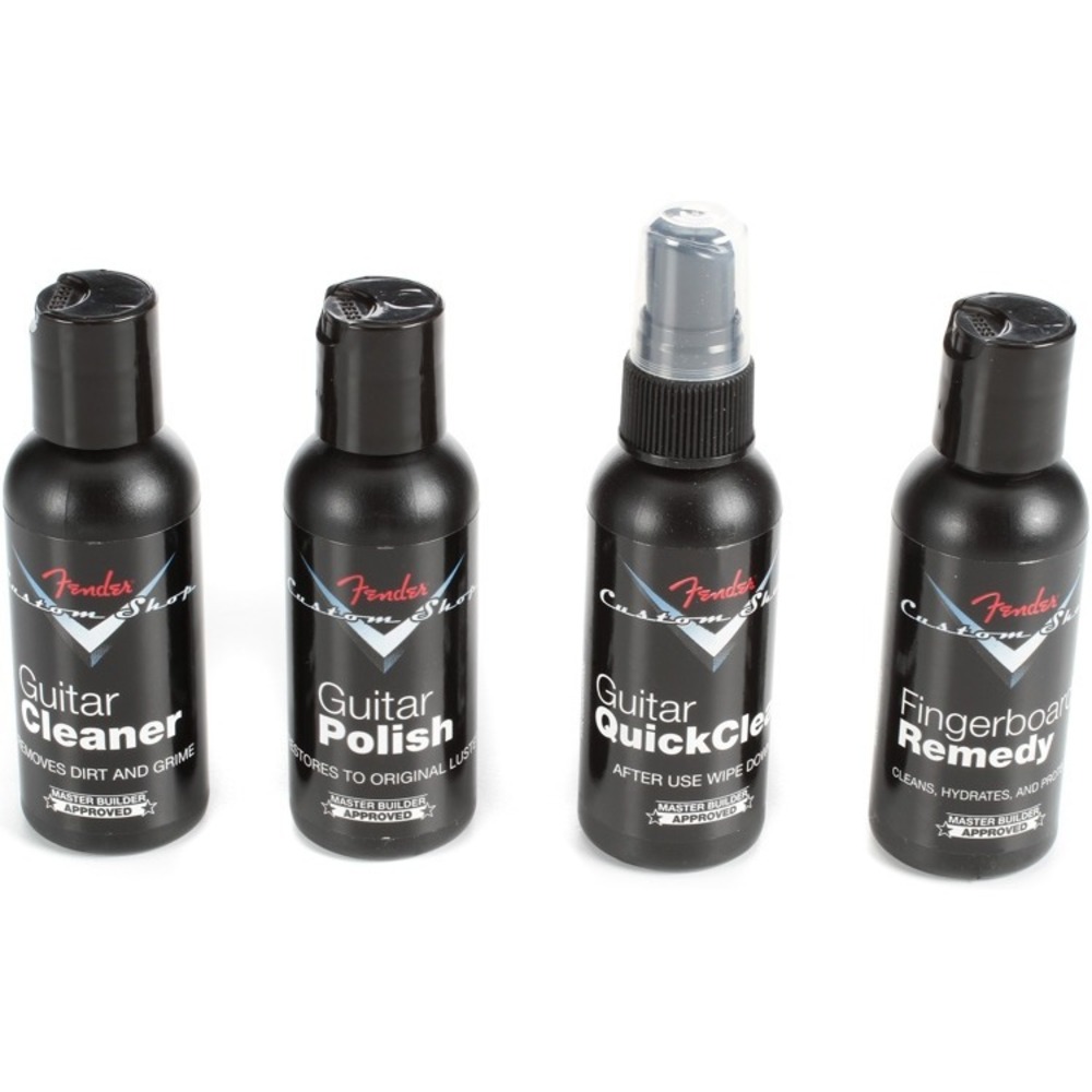 Средство по уходу за гитарой Fender Custom Shop Deluxe Guitar Care System 4 Pack Black