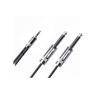 Кабель аудио 1xMini Jack - 2xJack Rich Pro RP377BLK 1.5m