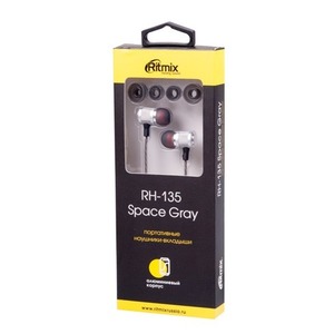 Наушники внутриканальные классические Ritmix RH-135 Space grey