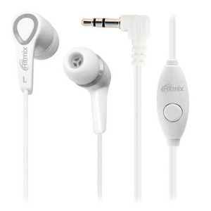 Наушники внутриканальные классические Ritmix RH-120M White