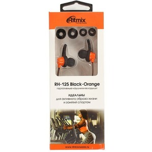 Наушники внутриканальные классические Ritmix RH-125 Black-Orange