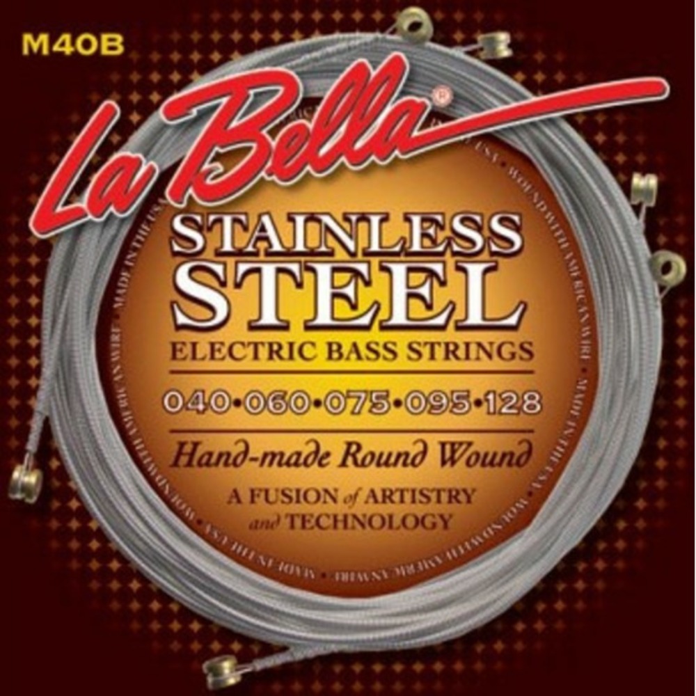 Струны для 5-струнной бас-гитары LA BELLA M40-B Hard Rockin Steel Extra Lights