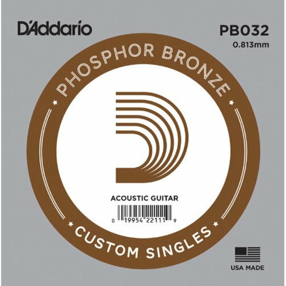 Cтруна для акустической гитары DAddario PB032 Phosphor Bronze