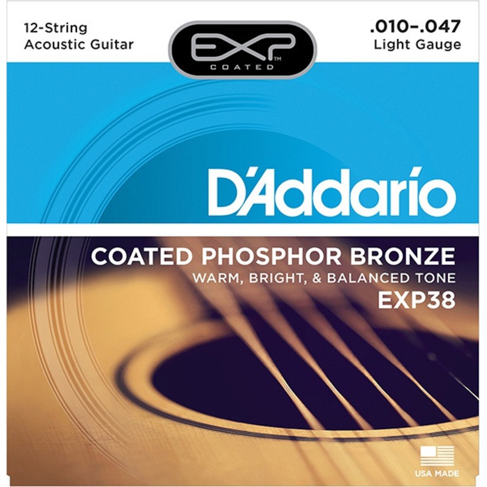Струны для 12-струнной гитары DAddario EXP38 Coated Phosphor Bronze