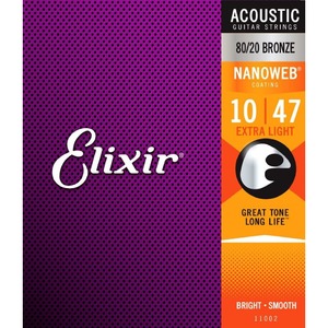 Струны для акустической гитары Elixir 11002 NANOWEB