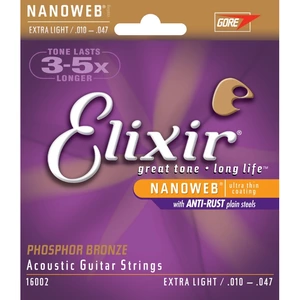 Струны для акустической гитары Elixir 16002 NANOWEB