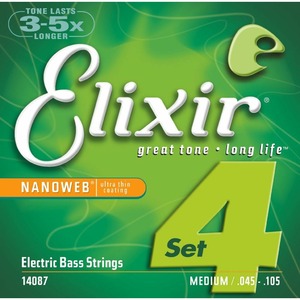 Струны для бас-гитары Elixir 14087 NANOWEB