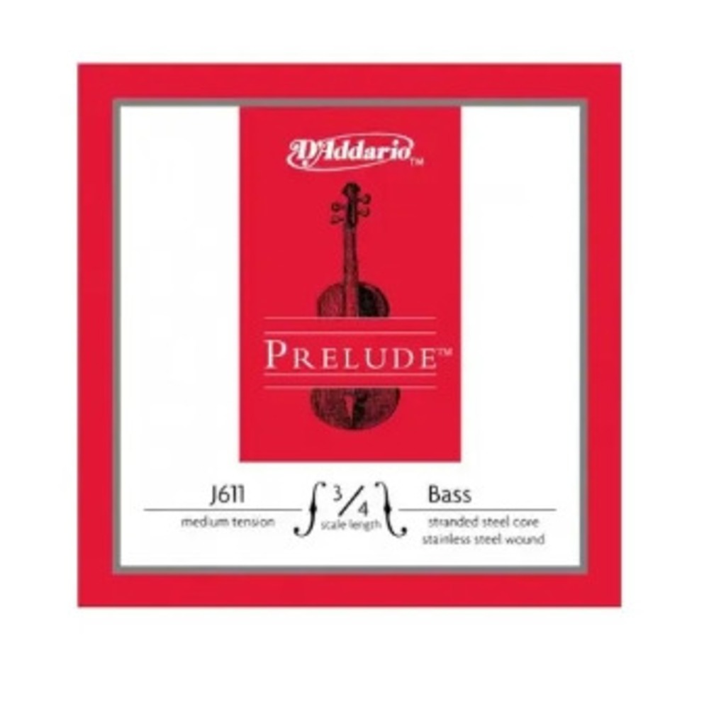 Струна для контрабаса с обмоткой из нержавеющей стали, нота Соль (G) DAddario J611 3/4M
