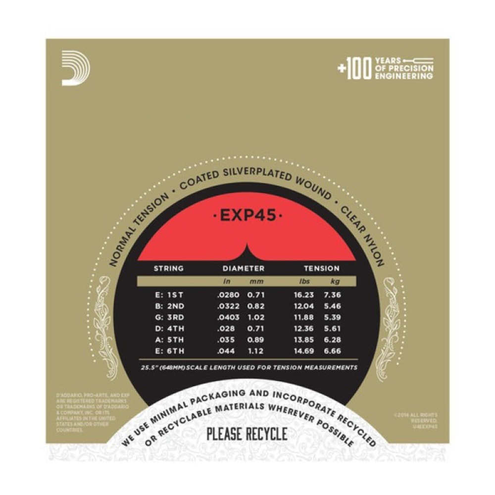 Струны для классической гитары DAddario EXP45