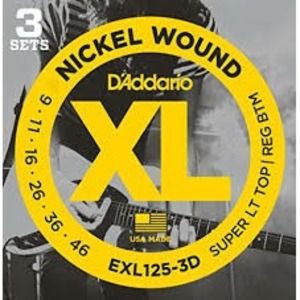 Струны для электрогитары 3 комплекта DAddario EXL125-3D