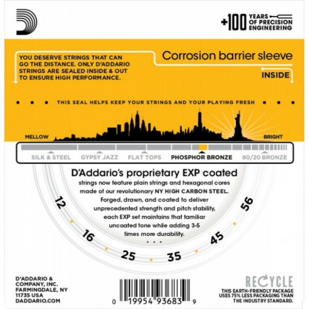 Струны для акустической гитары DAddario EXP19
