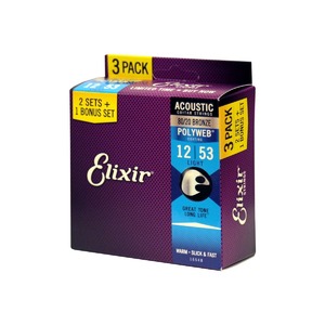 Струны для акустической гитары 3 комплекта Elixir 16548