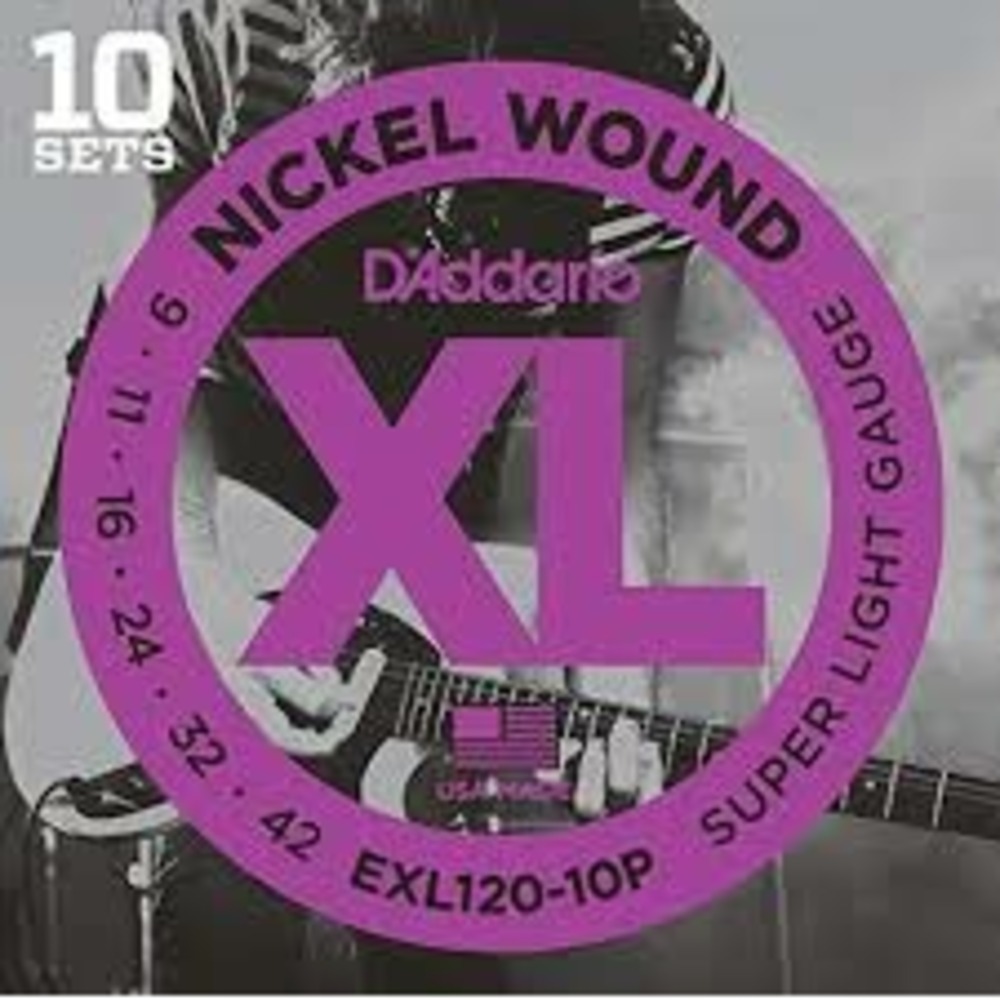 Струны для электрогитары 10 комплектов DAddario EXL120-10P