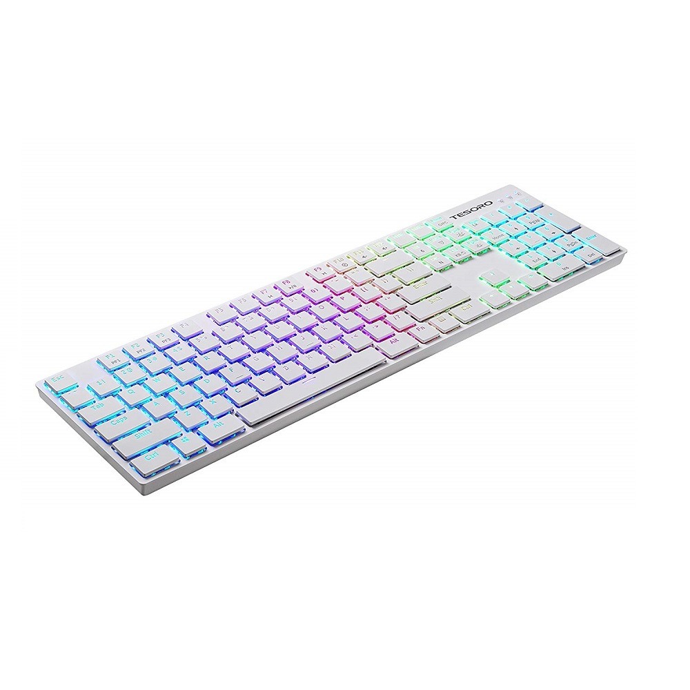 Клавиатура игровая Tesoro GRAM Spectrum XS ультра низкопрофильная (white/ blue)