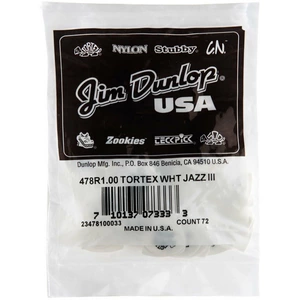 Медиатор DUNLOP 478R1.0 Tortex White Jazz III