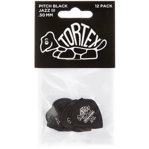 Медиатор DUNLOP 482P.50 Tortex Pitch Black Jazz III