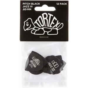 Медиатор DUNLOP 482P.60 Tortex Pitch Black Jazz III