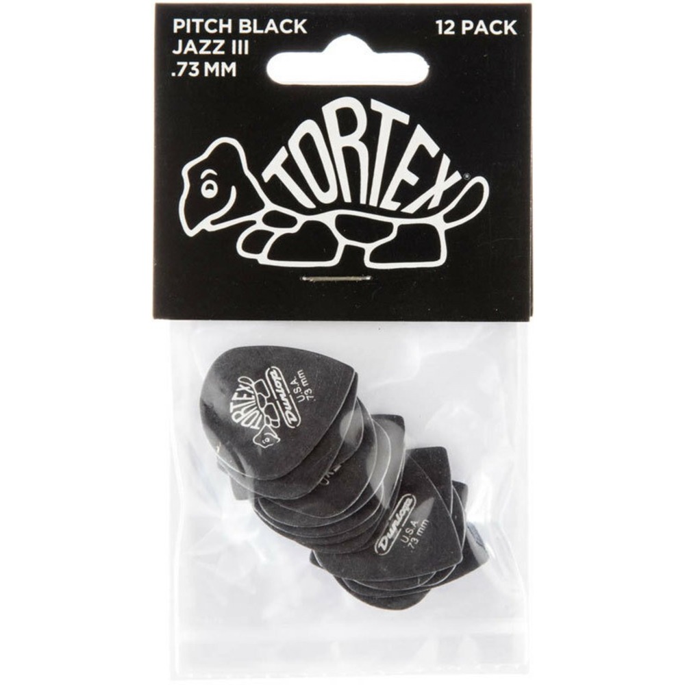 Медиатор DUNLOP 482P.73 Tortex Pitch Black Jazz III