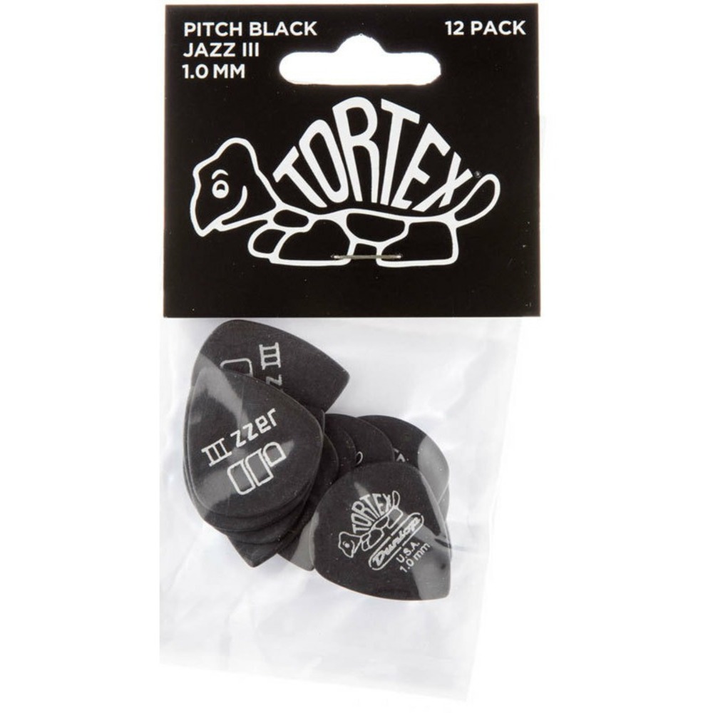 Медиатор DUNLOP 482P1.0 Tortex Pitch Black Jazz III