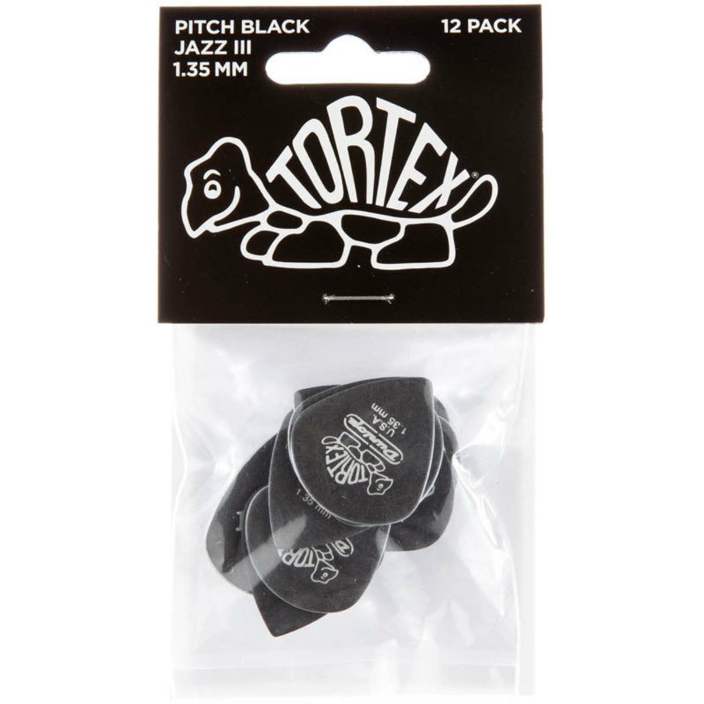 Медиатор DUNLOP 482P1.35 Tortex Pitch Black Jazz III