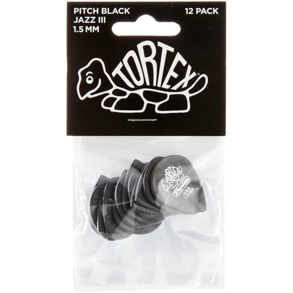 Медиатор DUNLOP 482P1.50 Tortex Pitch Black Jazz III