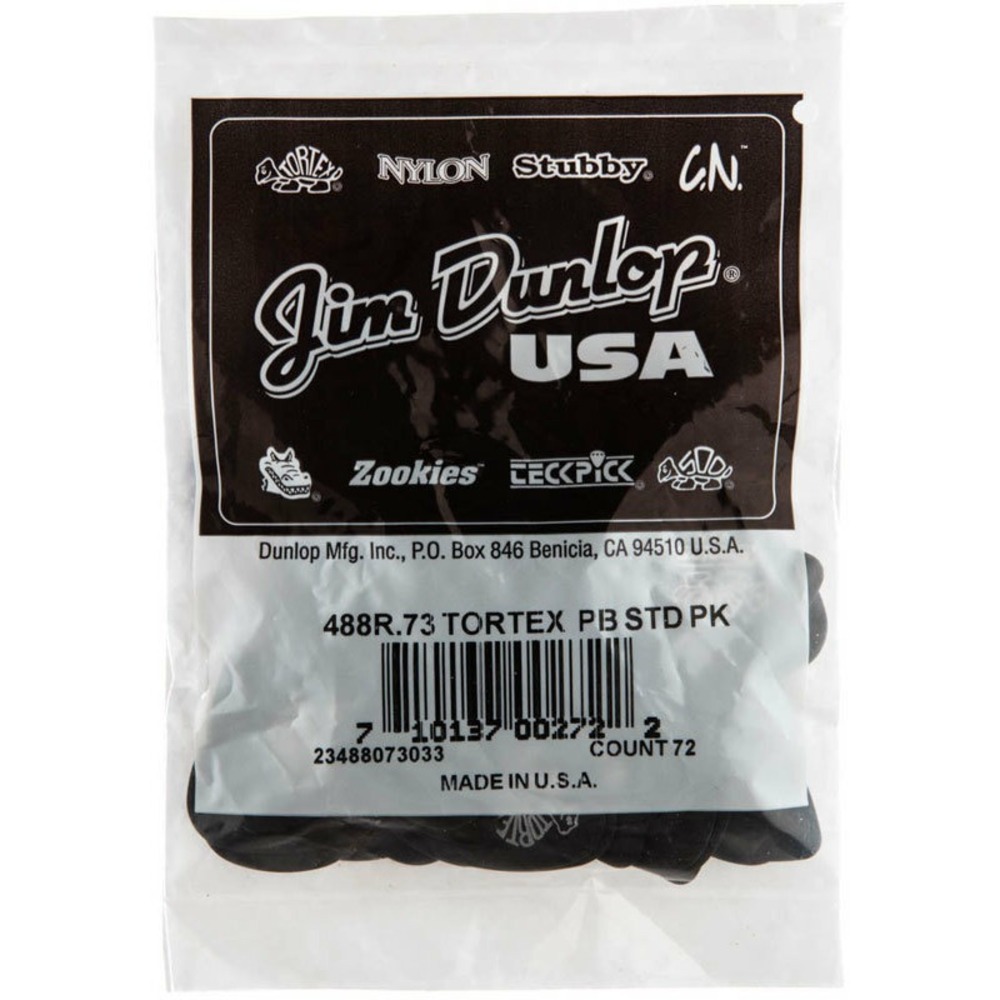 Медиатор DUNLOP 488R.73 Tortex Pitch Black Standard
