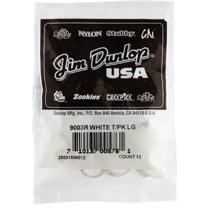 Медиаторы на большой палец DUNLOP 9003R Thumbpicks White Plastic Large Pack 12