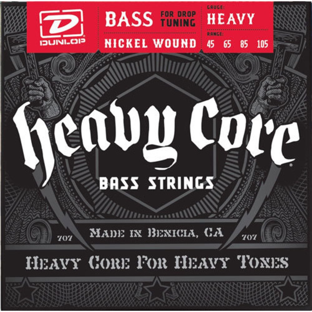 Струны для бас-гитары DUNLOP DBHCN Heavy Core Bass NPS 45-105 Heavy
