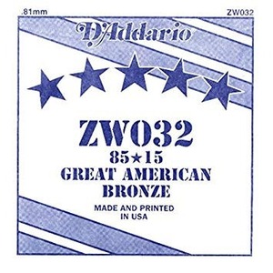 Струна одиночная для акустической гитары DAddario ZW032