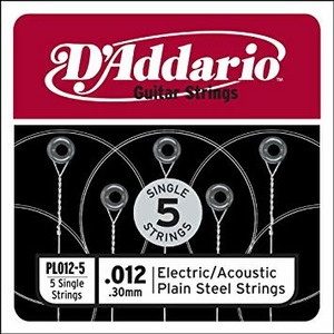 Струна одиночная для акустической гитары DAddario PL012-5