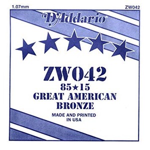 Струна одиночная для акустической гитары DAddario ZW042