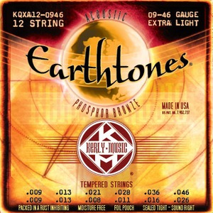 Струны для 12-ти струнной акустической гитары Kerly Music KQXA12-0946 Earthtones Phosphor Bronze Tempered