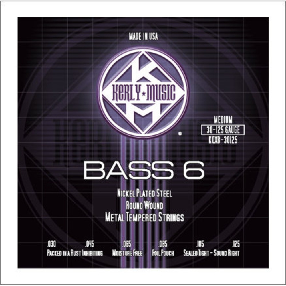 Струны для бас-гитары Kerly Music KQXB-30125 Nickel Plated Steel Tempered 6 Strings
