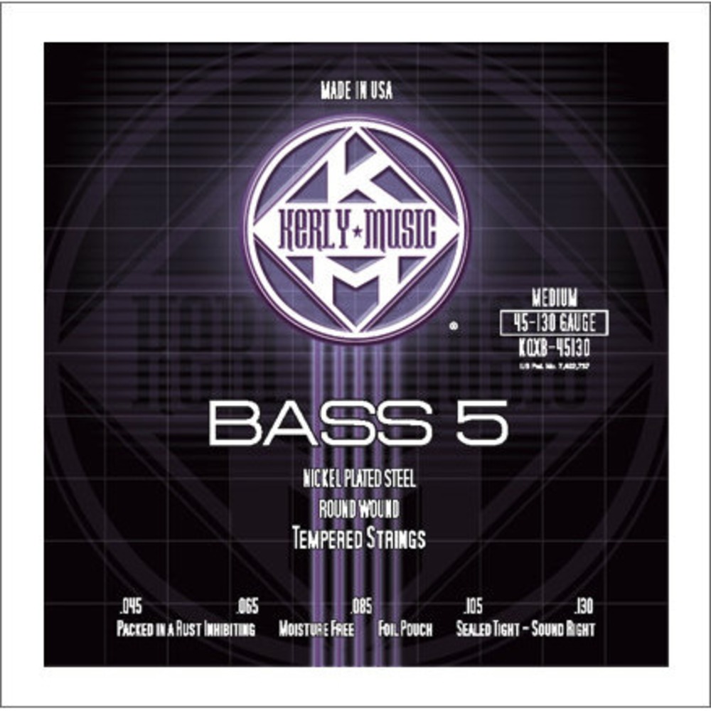 Струны для бас-гитары Kerly Music KQXB-45130 Nickel Plated Steel Tempered 5 Strings