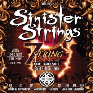 Струны для 7-ми струнной электрогитары Kerly Music KQXS7-1056 Sinister 7 Strings Nickel Plated Steel Tempered