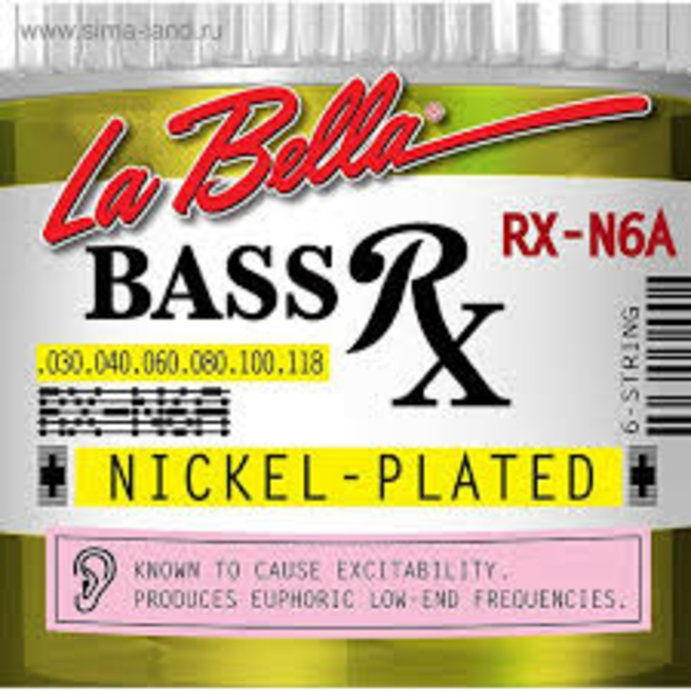 Струны для 6-ти струнной бас-гитары LA BELLA RX-N6A RX Nickel